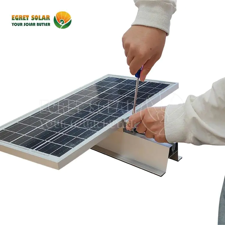 نصب سریع سیستم ریلی کوتاه آلومینیوم خورشیدی